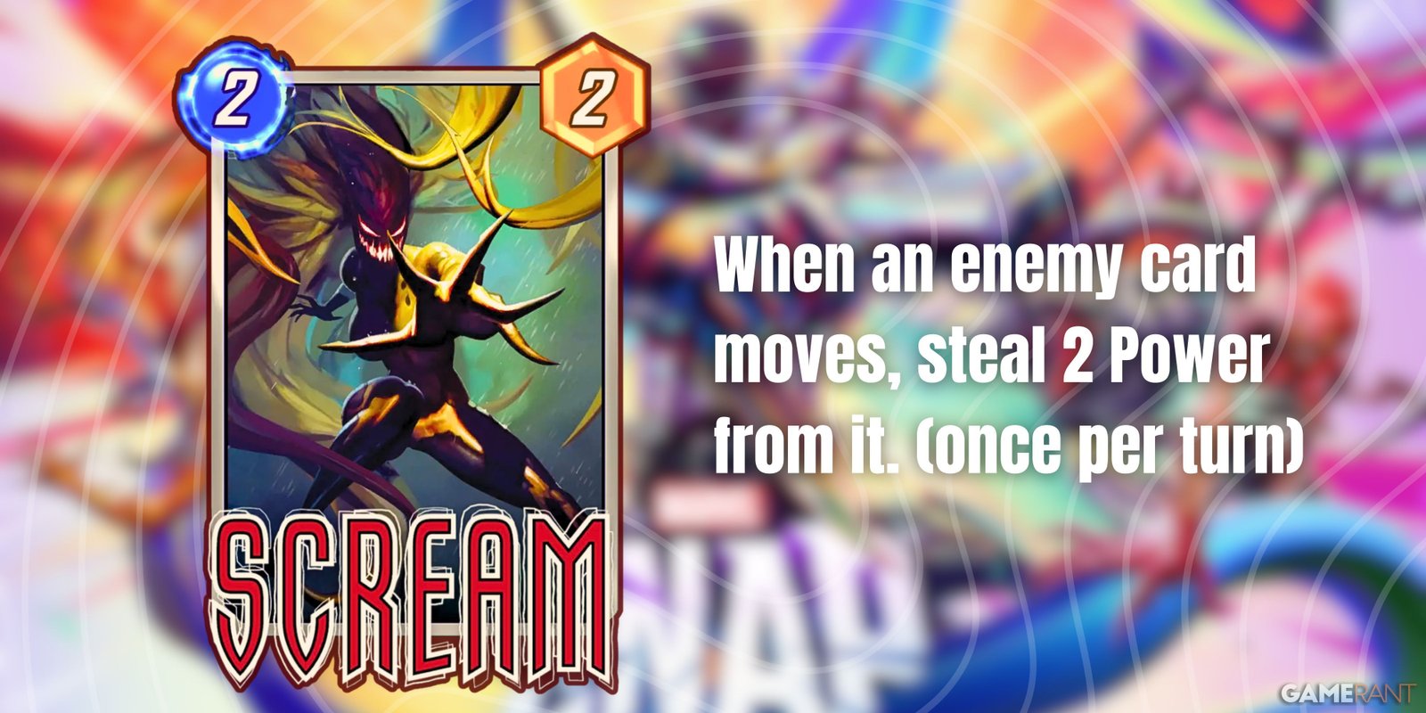 the scream card's effect in marvel snap.